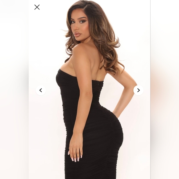 Fashion Nova/ Felicity Mesh Black Midi Dress- W Sz Small - Picture 8 of 9